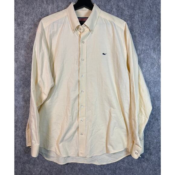 Vineyard Vines Mens Yellow 100% Cotton Whale Shirt Button Down - Large - Picture 1 of 6